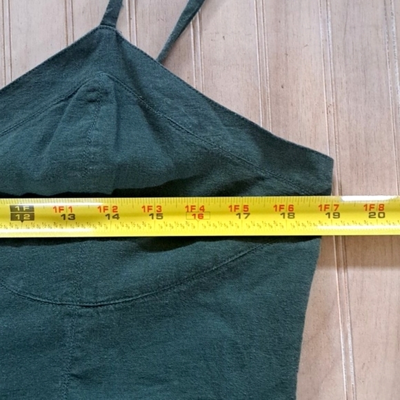 Aerie Linen Corset Linen Blend Beachy Straps Buttons Sycamore Green Mini Dress - Picture 10 of 12